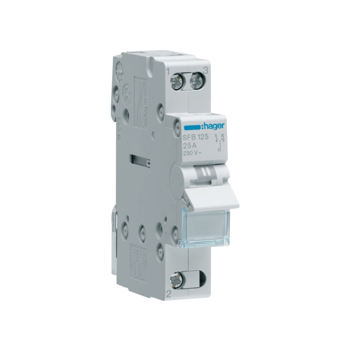 Grupna preklopka I-0-II 1-polna, In=25A, 1 modul, montaža na DIN šinu 