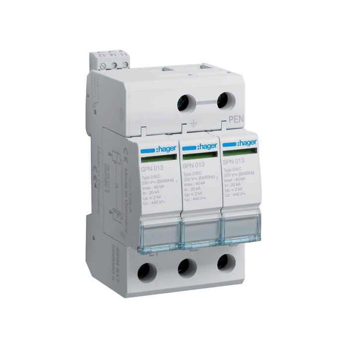 Odvodnik prenapona 3-polni sa FM kontaktom za IT mreže