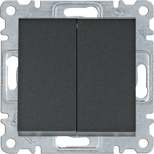 Prekidač 2-struki naizmenični, 10A, Lumina, crna