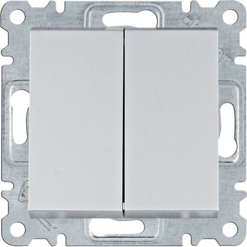 Prekidač 2-struki izmjenični, 10A, Lumina, siva