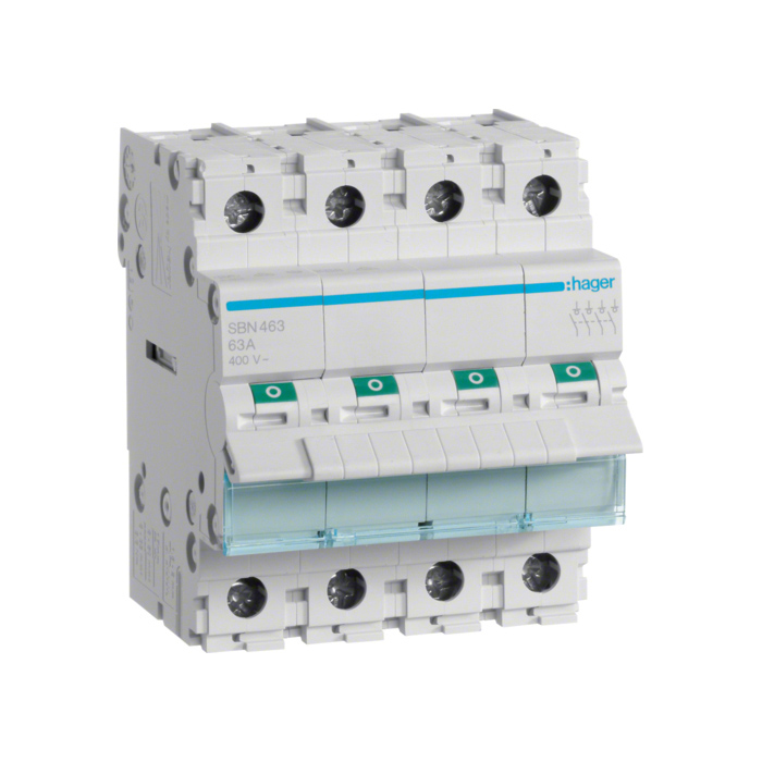 Prekidač snage 4-polni, In=63A, 4 modula, montaža na DIN šinu