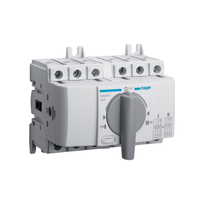 Preklopka modularna 1-0-2  3-polna, In= 40A, montaža na DIN šinu