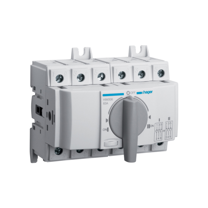 Preklopka modularna 1-0-2  3-polna, In= 63A, montaža na DIN šinu