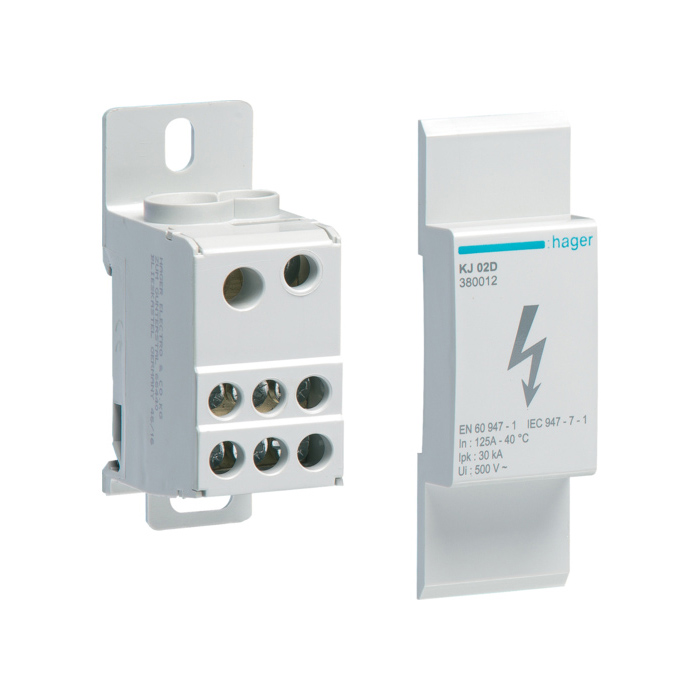 Razdelni blok 125A, ulaz 1x35mm²+1x16mm², izlaz 6x16mm²