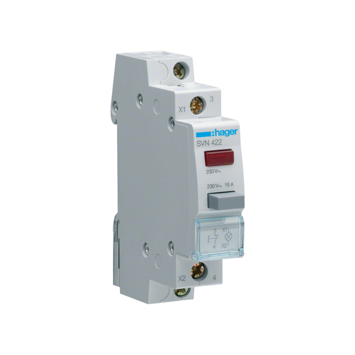 Taster 1k.z. sa crvenom LED lampom 230V, AC