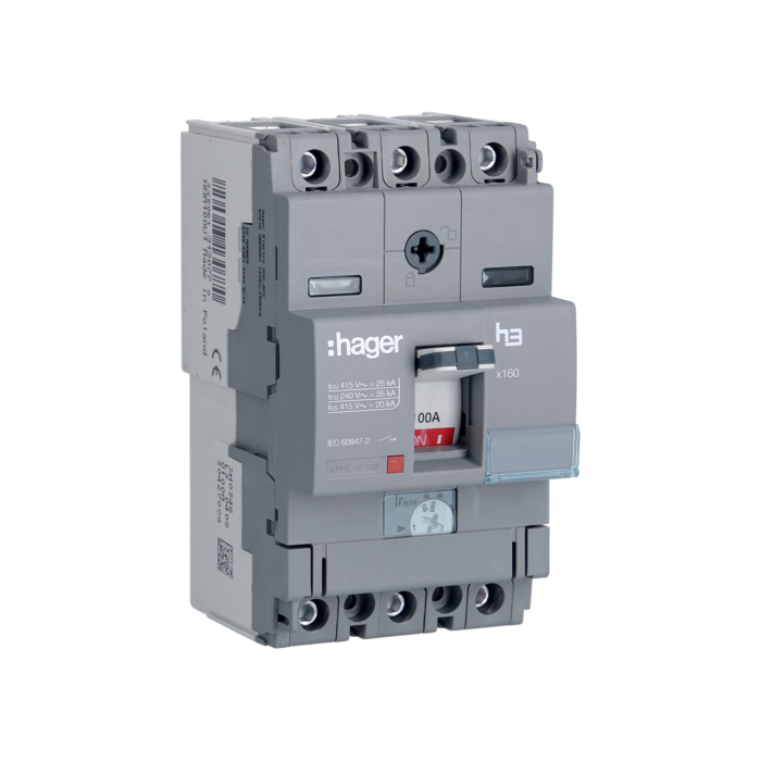 Učinski prekidač x160 podesivi, 3P, 25kA,  100A, montaža na ploču