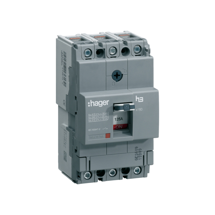 Učinski prekidač x160 podesivi, 3P, 25kA,  125A, montaža na ploču