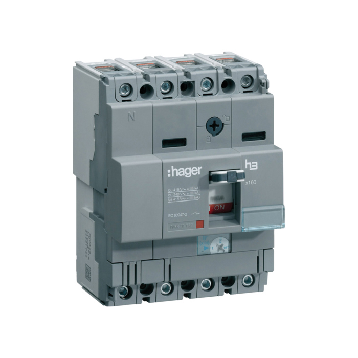 Učinski prekidač x160 podesivi, 4P, 25kA,  100A, montaža na ploču