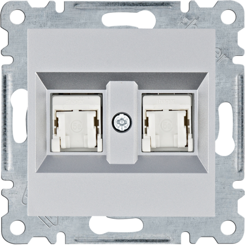 Utičnica, 2xRJ45, Cat.5e UTP, Lumina, siva