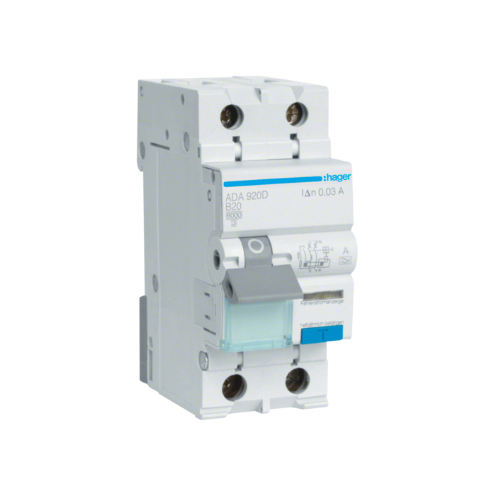 Zaštitni prekidač (FID sklopka), 1P+N In=16A, IΔn=30mA, B-20A