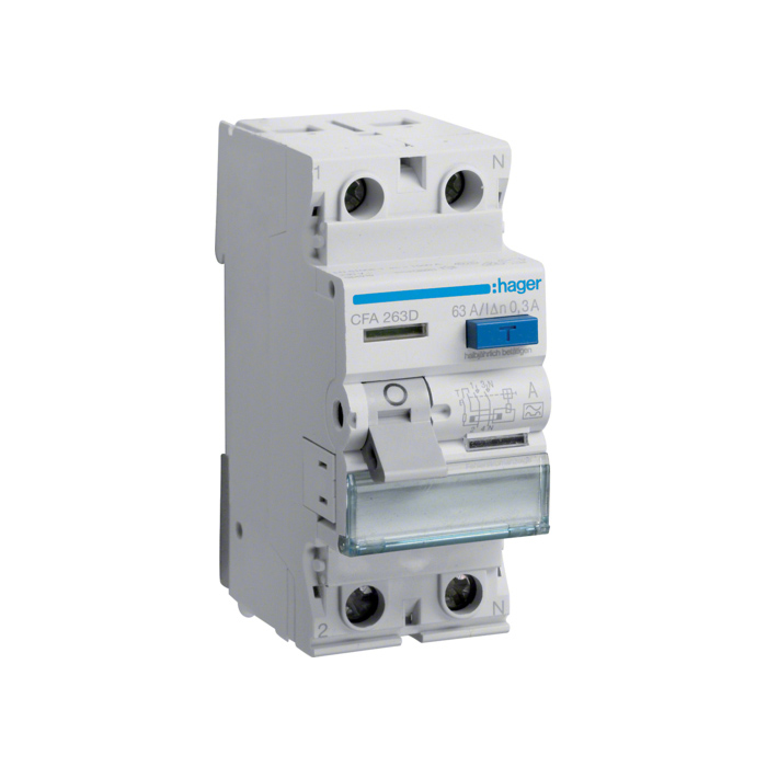 Zaštitni prekidač (FID sklopka), 2-polan, In=63A, IΔn=300mA