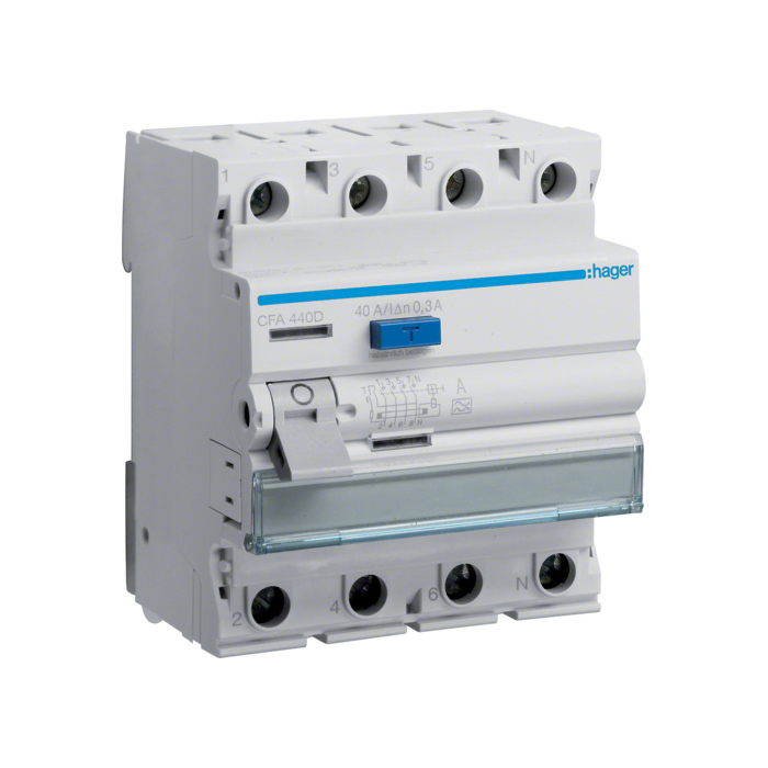 Zaštitni prekidač (FID sklopka), 4-polan, In=40A, IΔn=300mA