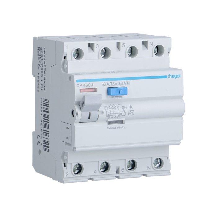 Zaštitni prekidač (FID sklopka), 4-polan, selektivan, In=63A, IΔn=300mA
