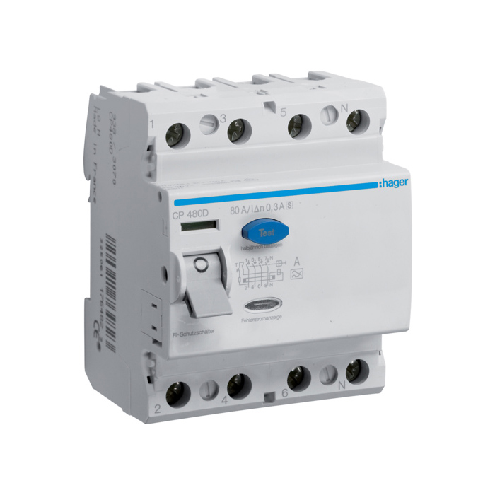 Zaštitni prekidač (FID sklopka), 4-polan, selektivan, In=80A, IΔn=300mA
