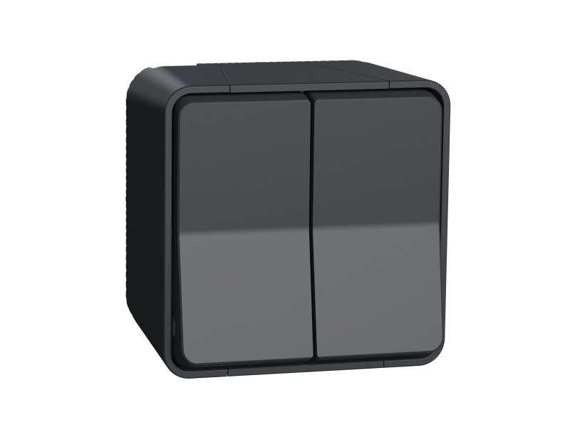 Mureva Styl - dvostruki naizmenični prekidač - nadgradni - sivi