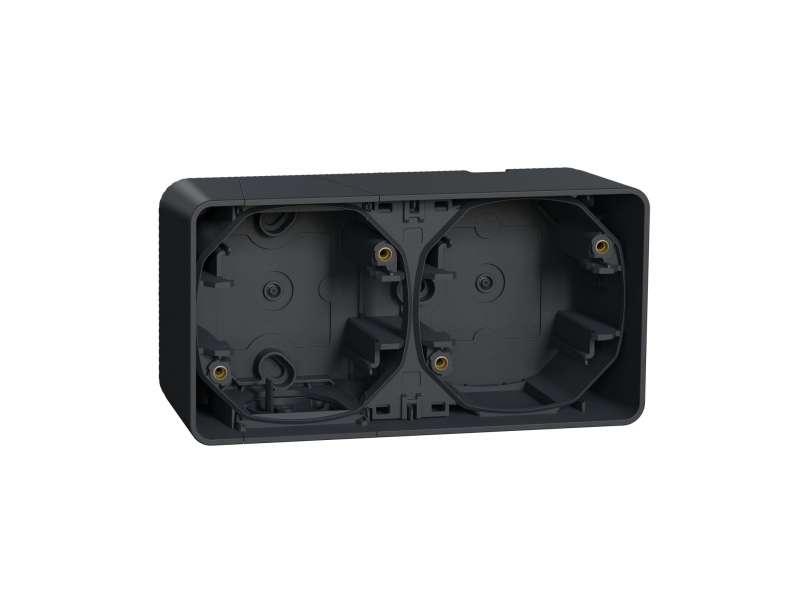 Mureva Styl - nadgradna kutija - dvostruka horizontalna - siva