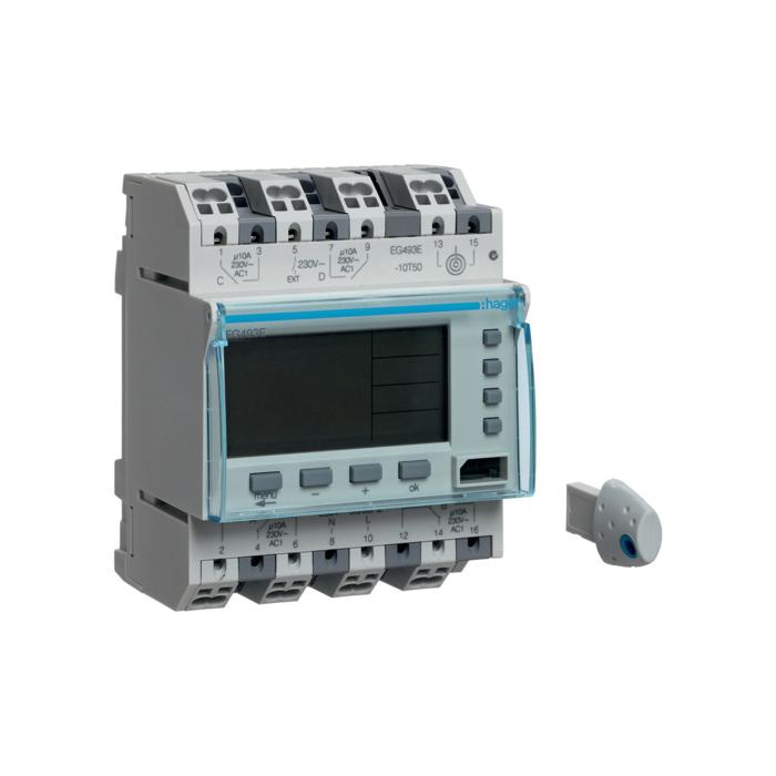 Tajmer širine 4 modula godišnji program, 102 mj.memorije, 3 preklopna +1NO., 10A