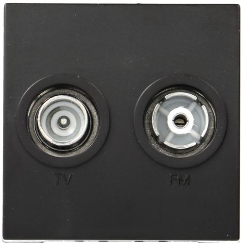 Utičnica TV direktna / završna crna boja 2M, crna boja